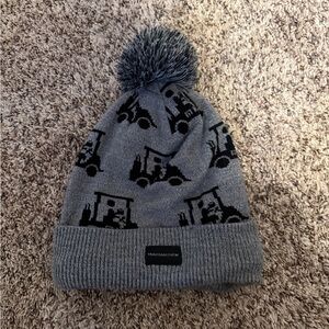 Travis Mathew Gray Beanie with Black Cart Motif